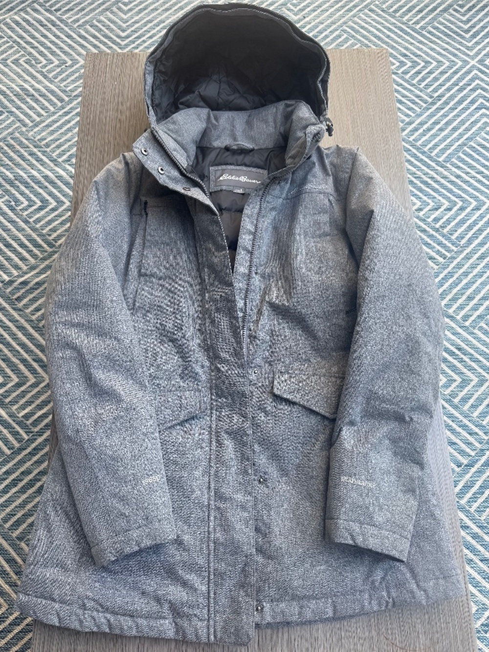 Eddie Bauer WeatherEdge 650 Down Sun Valley Parka Coat Gray Medium